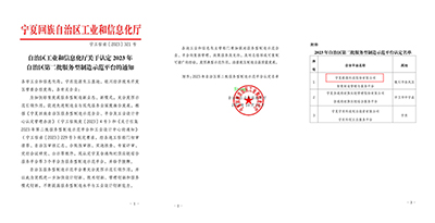 基層動態(tài)｜寧夏數據科技股份有限公司榮獲第二批自治區(qū)服務型制造示范平臺稱號